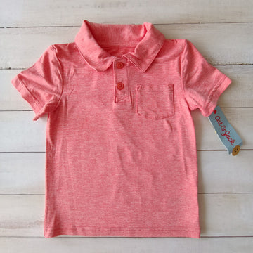NUEVA Polera Cat & JacK Naranja T2 Con Cuello y Bolsillo