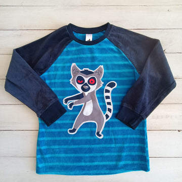 NUEVO Polerón Palominos T7 Azul eléctrico, mangas azules. Mapache.