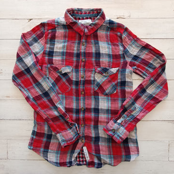 Blusa H&M Talla 10 Cuadrillé rojo, azul blanco