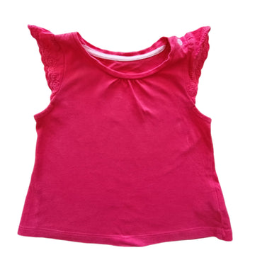 Polera 6-9M Sandía. Broderia en mangas.