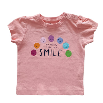 Polera All Basics 18M Naranja. Caritas colores.