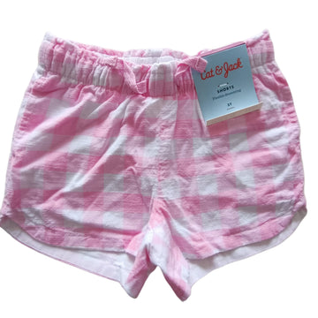 NUEVO Short Cat & Jack T2 Cuadros Blanco y rosado.