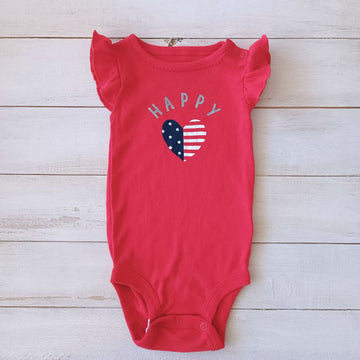 NUEVO Body Carter's Niña 3M Rojo Happy