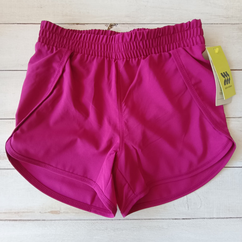 NUEVO Short All In Motion Talla 4-5 Fucsia con calzón.