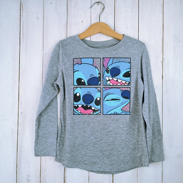 Polera Disney T6 Gris claro. Lilo y Stich.