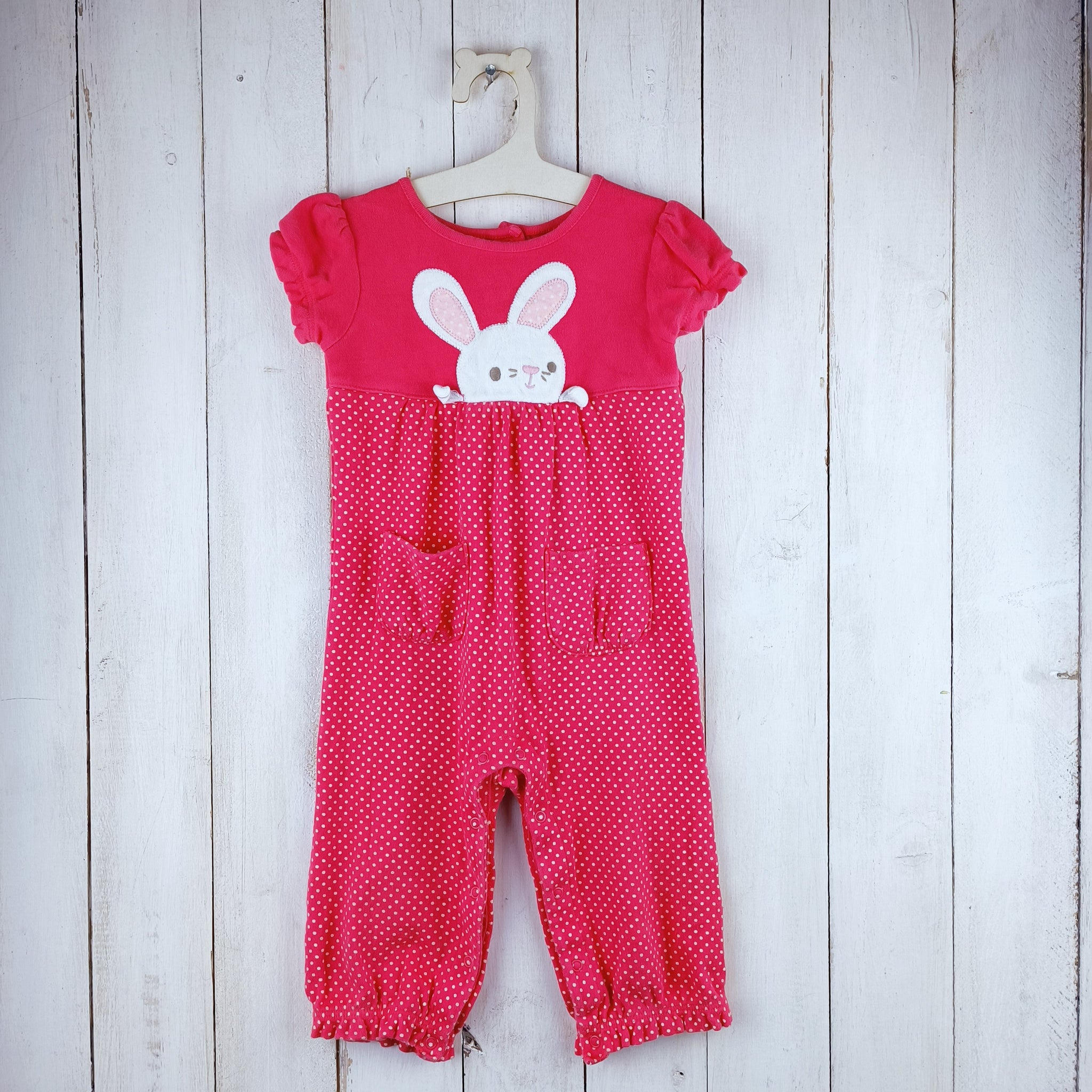 Enterito Gymboree Talla 12-18 Meses Rojo. Puntos blancos