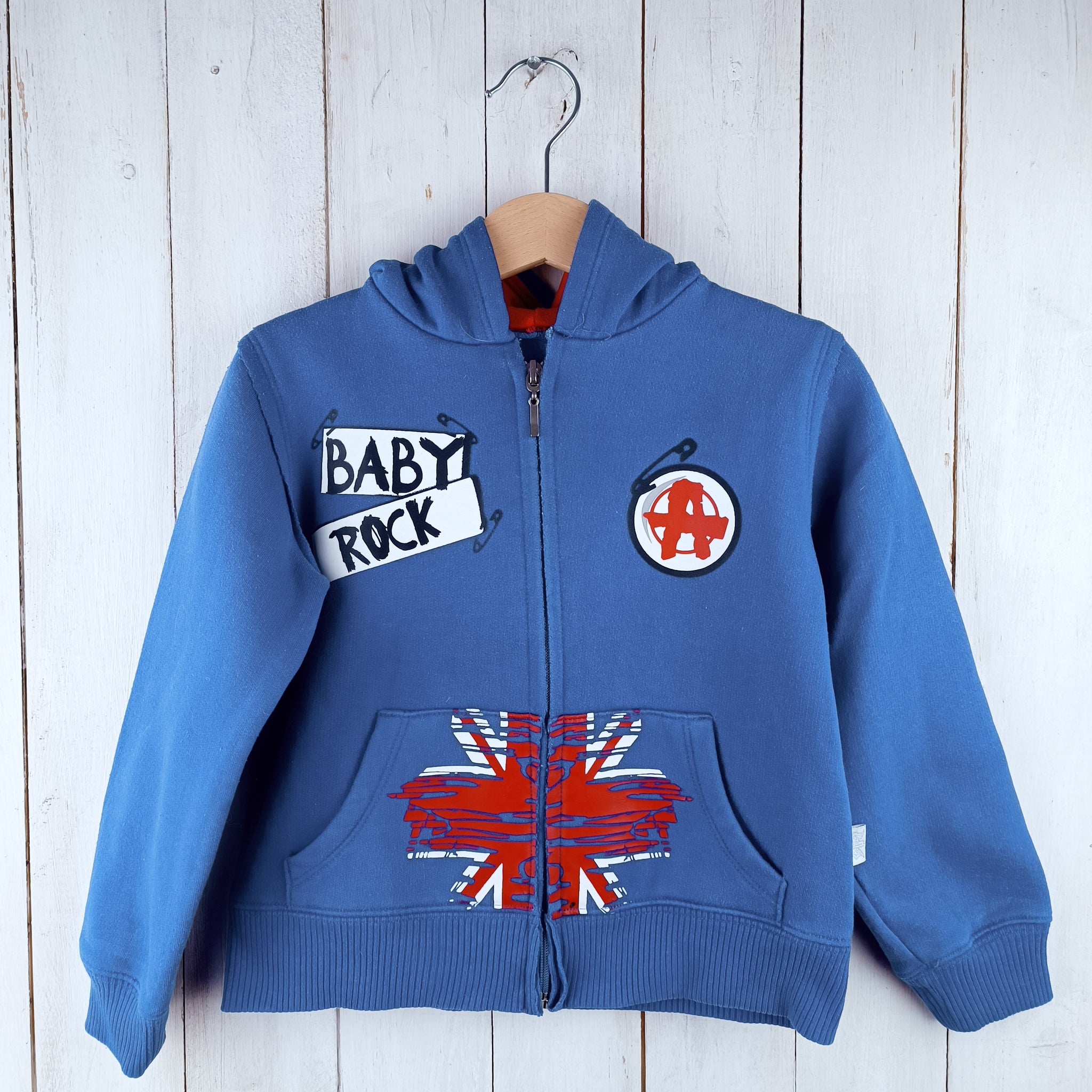 Polerón Baby Rock Talla 2 Azul. Bandera. Reino Unido