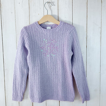 Sweater Palomino T6-7 Lila. Estrella Blanca con Lentejuelas