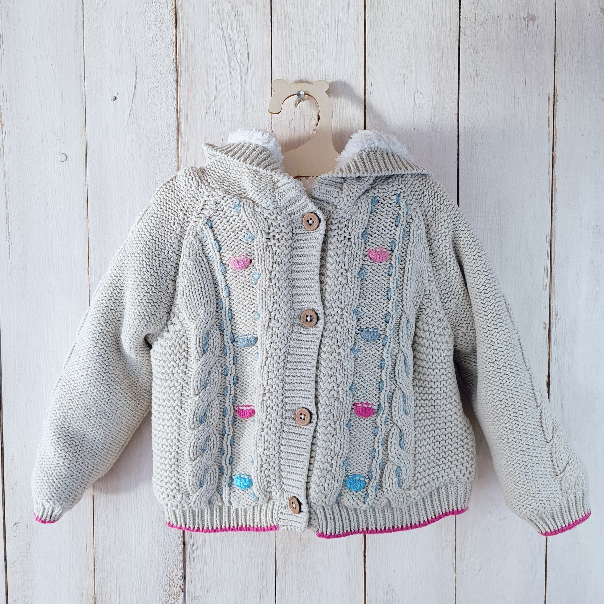 Chaleco M&S 18-24M Blanco Invierno. Forro chiporro