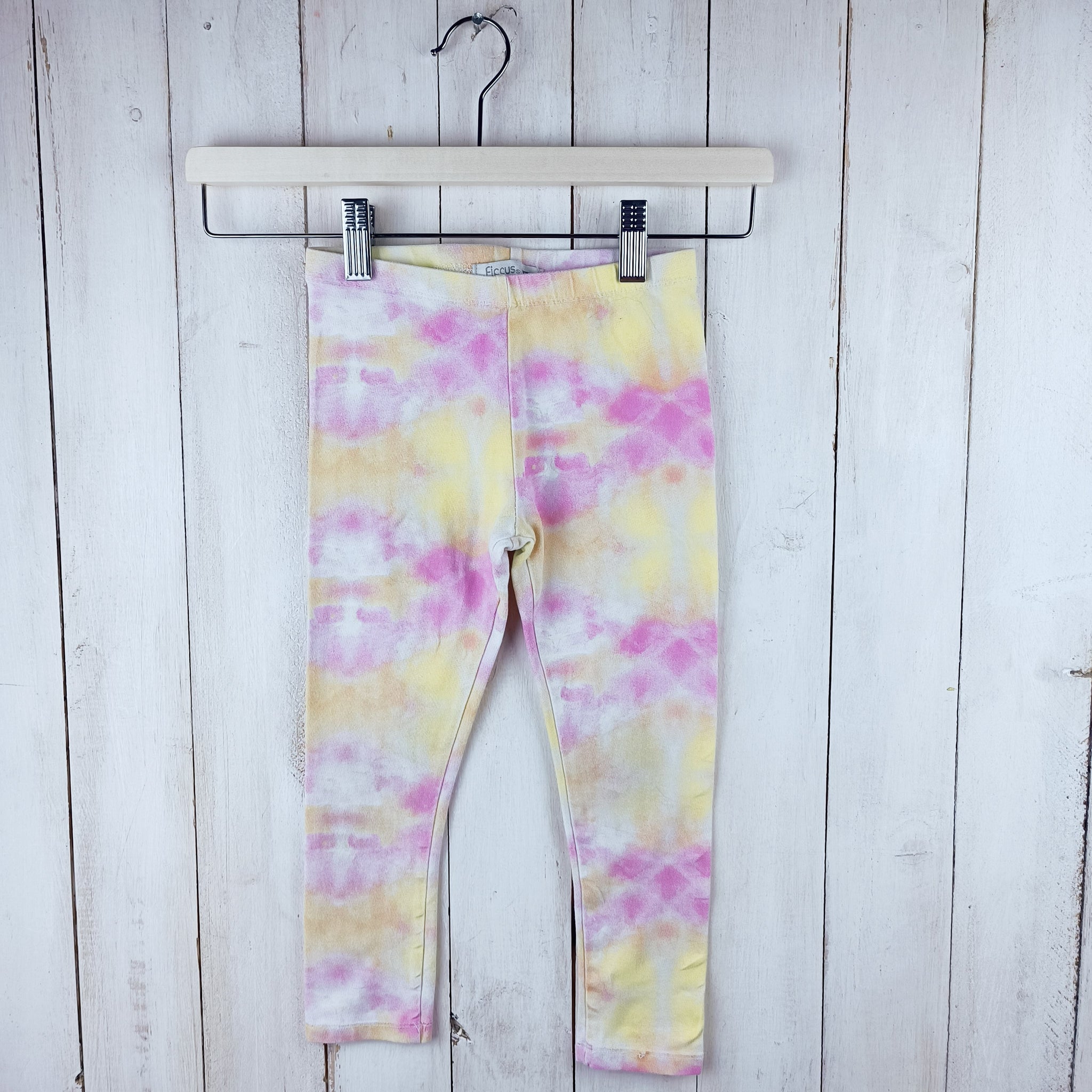 Calza Ficcus Talla 4 Tie Dye Blanco Rosado Amarillo