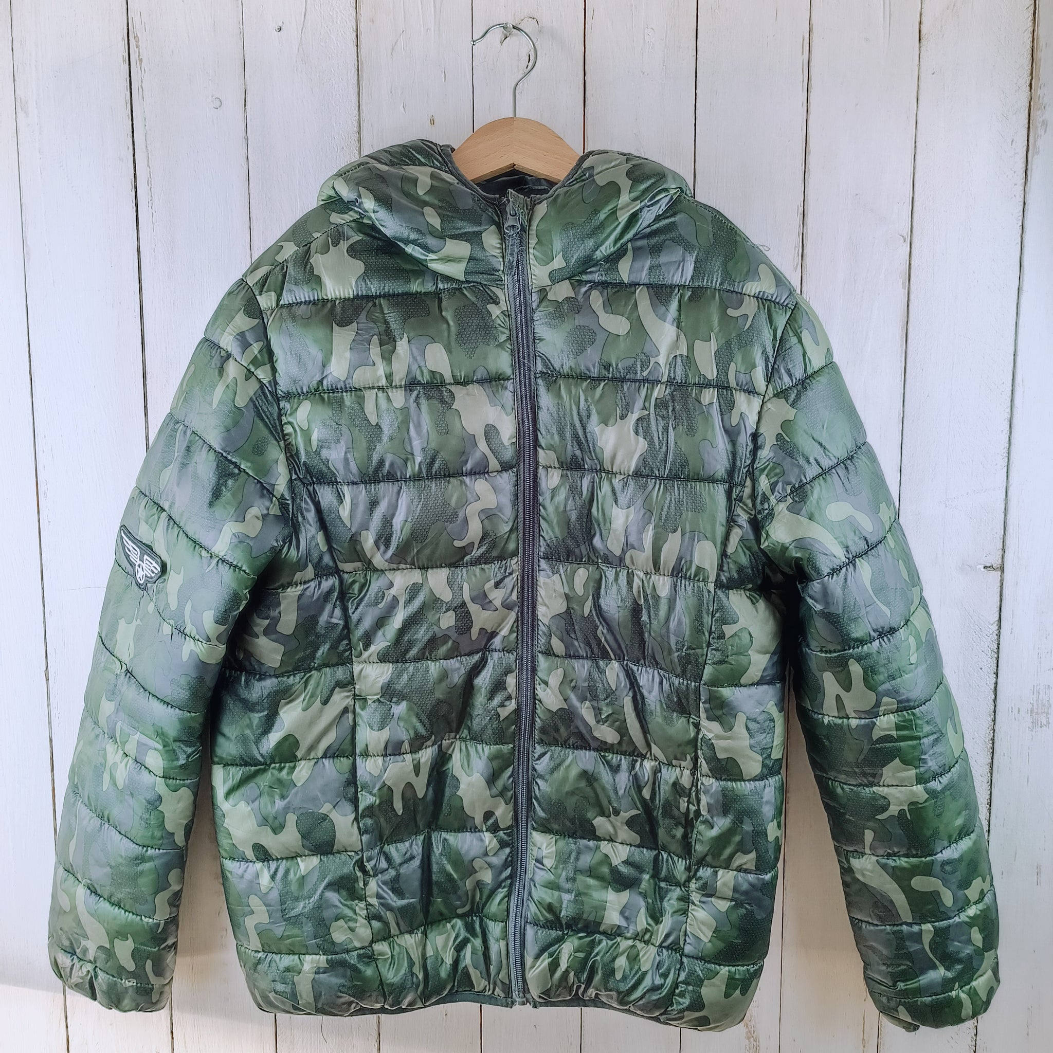 Parka YFK Talla 10-12 Verde militar. Acolchada