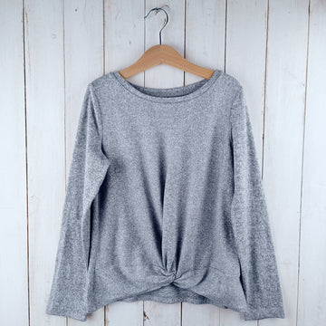 Sweater Talla 7-8 Jaspeado Gris