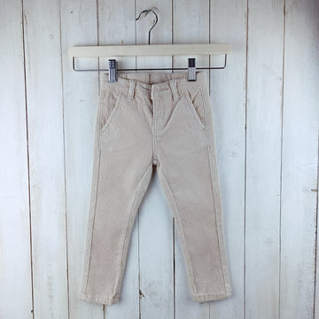 NUEVO Jeans Newness Talla 2 Beige. Cotelé Fino. Cintura Ajustable