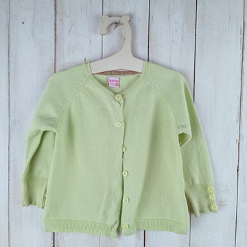 Chaleco Yamp Talla 9 meses Verde manzana. Botones mangas