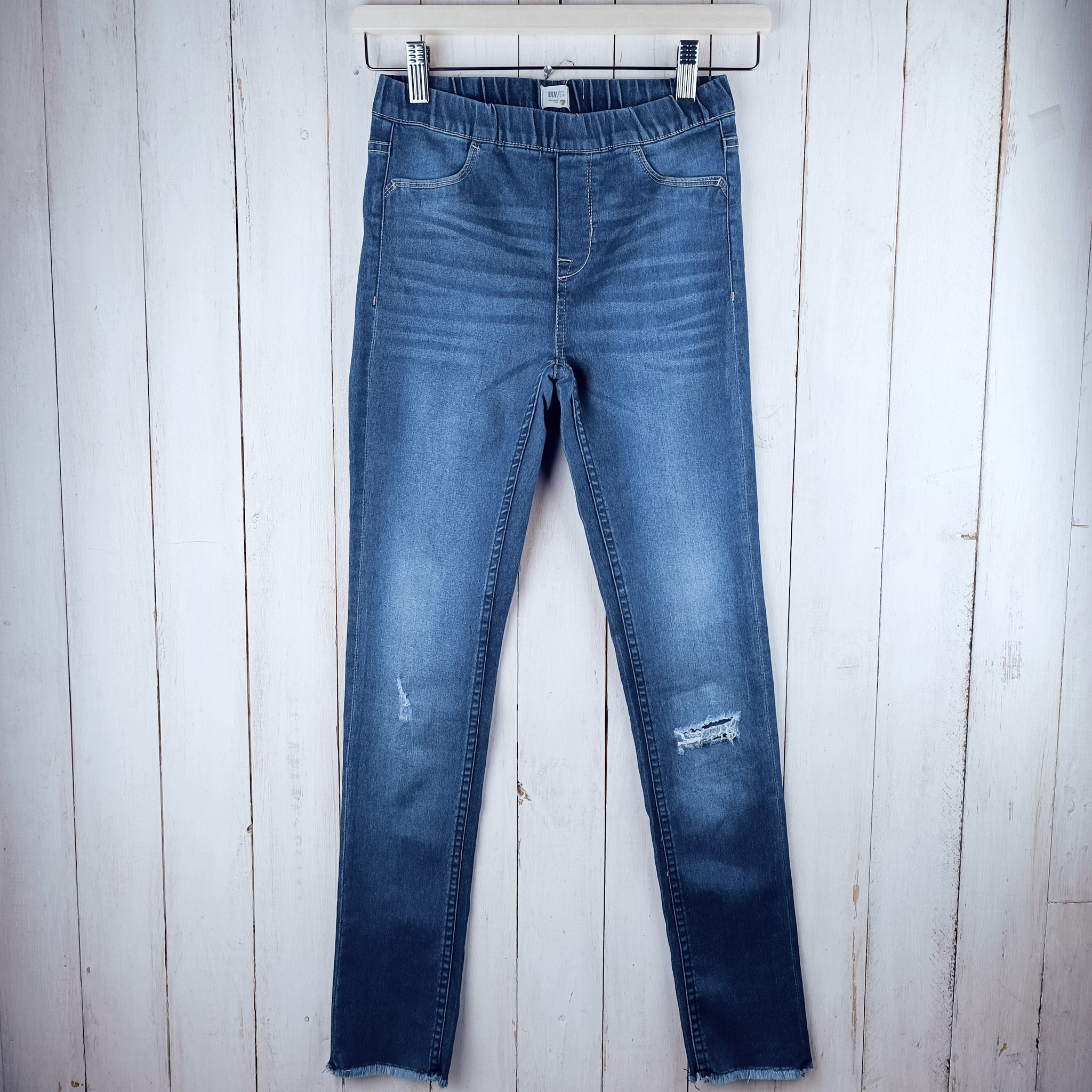 Jeans (Tipo calza) ELV Talla 14 Mezclilla Azul. Cintura elasticada