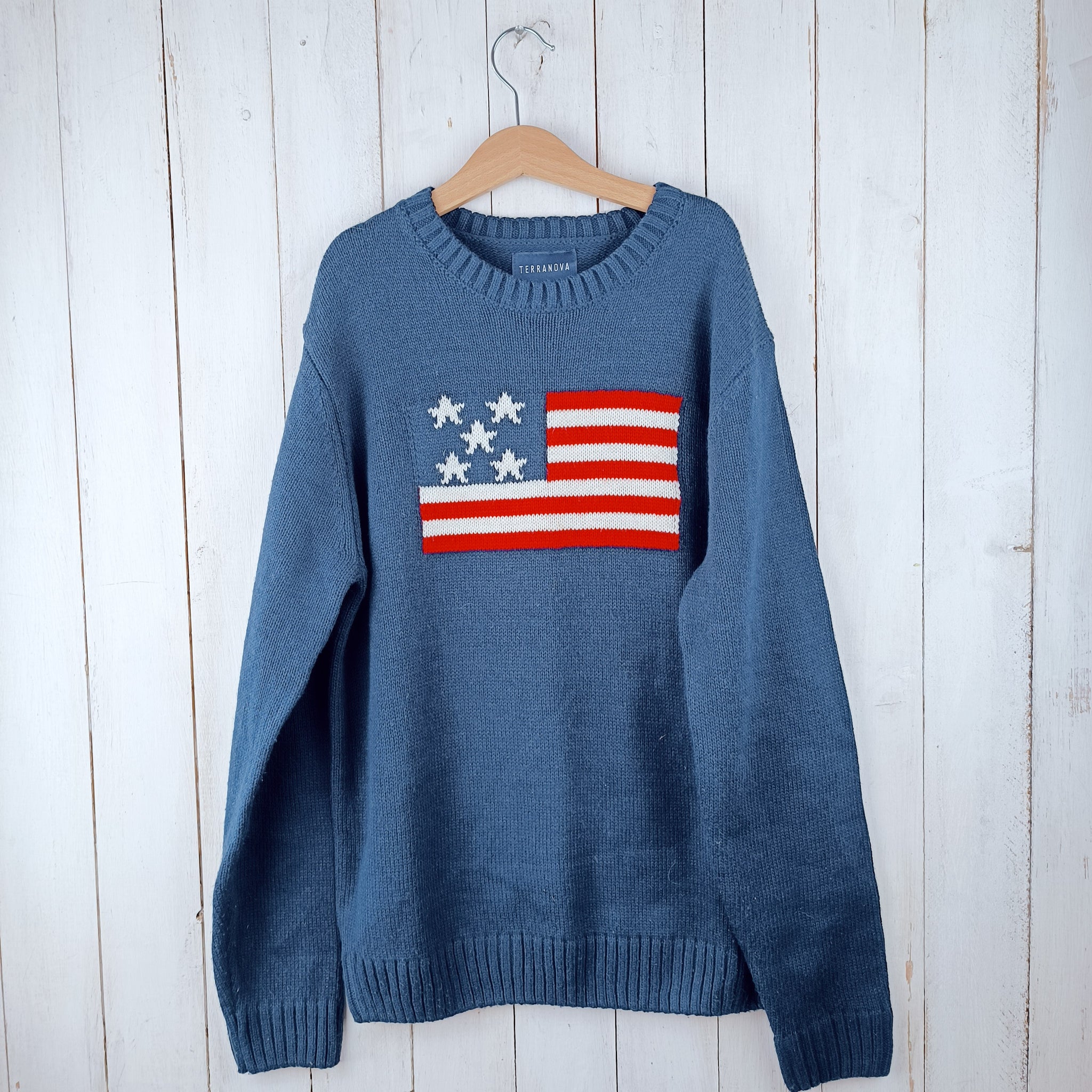 Sweater Terranova Talla 14 Azul. Bandera