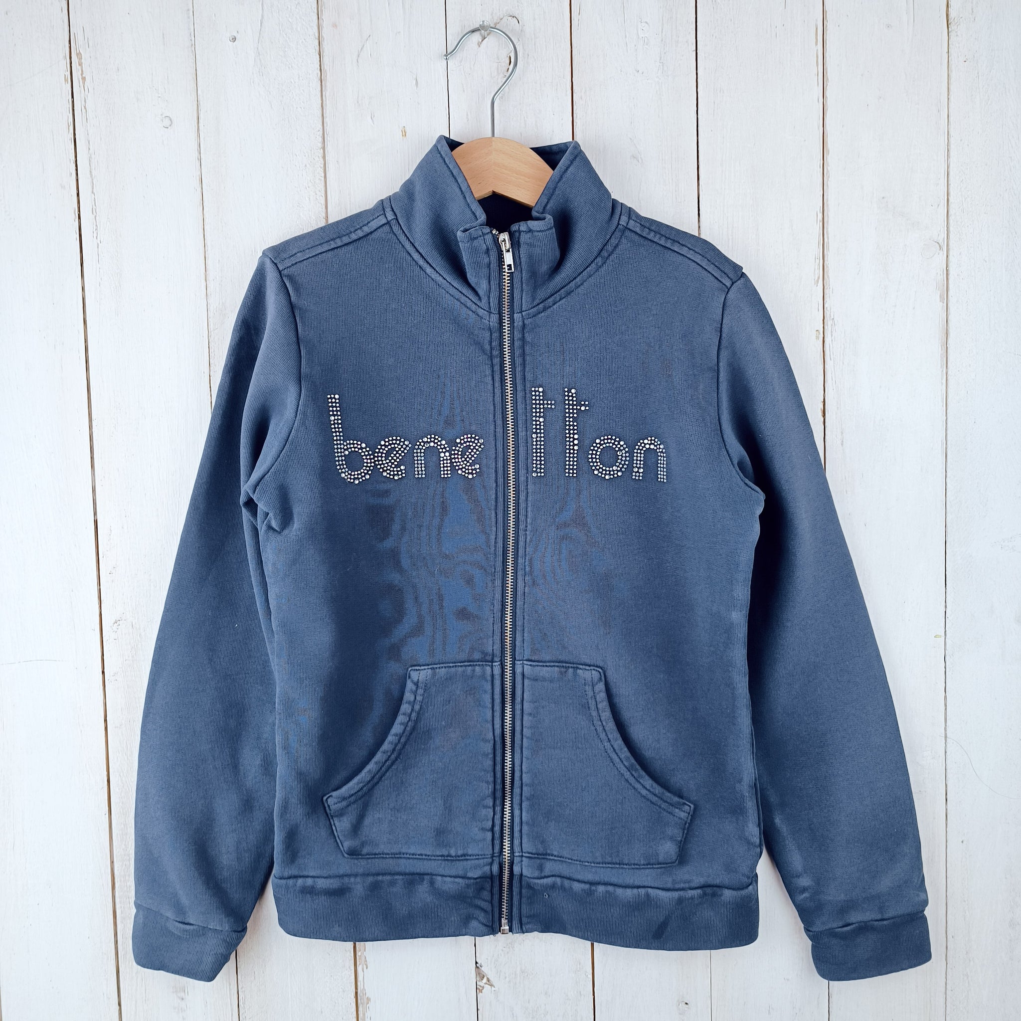 Polerón Benetton Talla 8 Azul. Lentejuelas