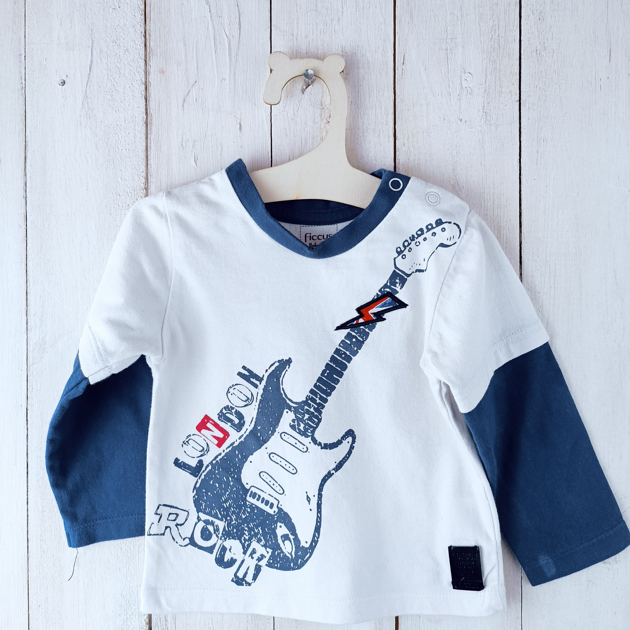 Polera Ficcus T3-6 meses / Guitarra