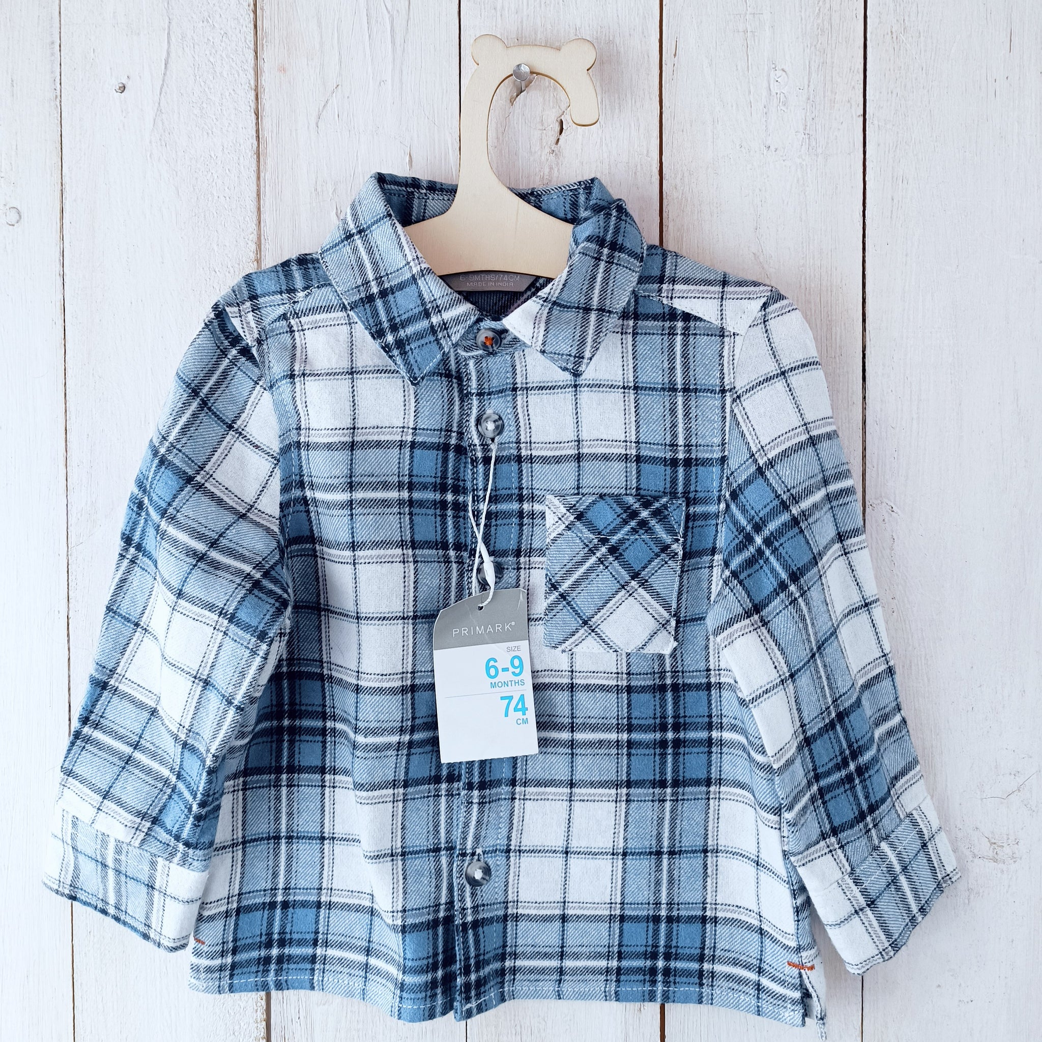 Nueva Camisa Primark Cuadrillé Talla 6-9 meses.