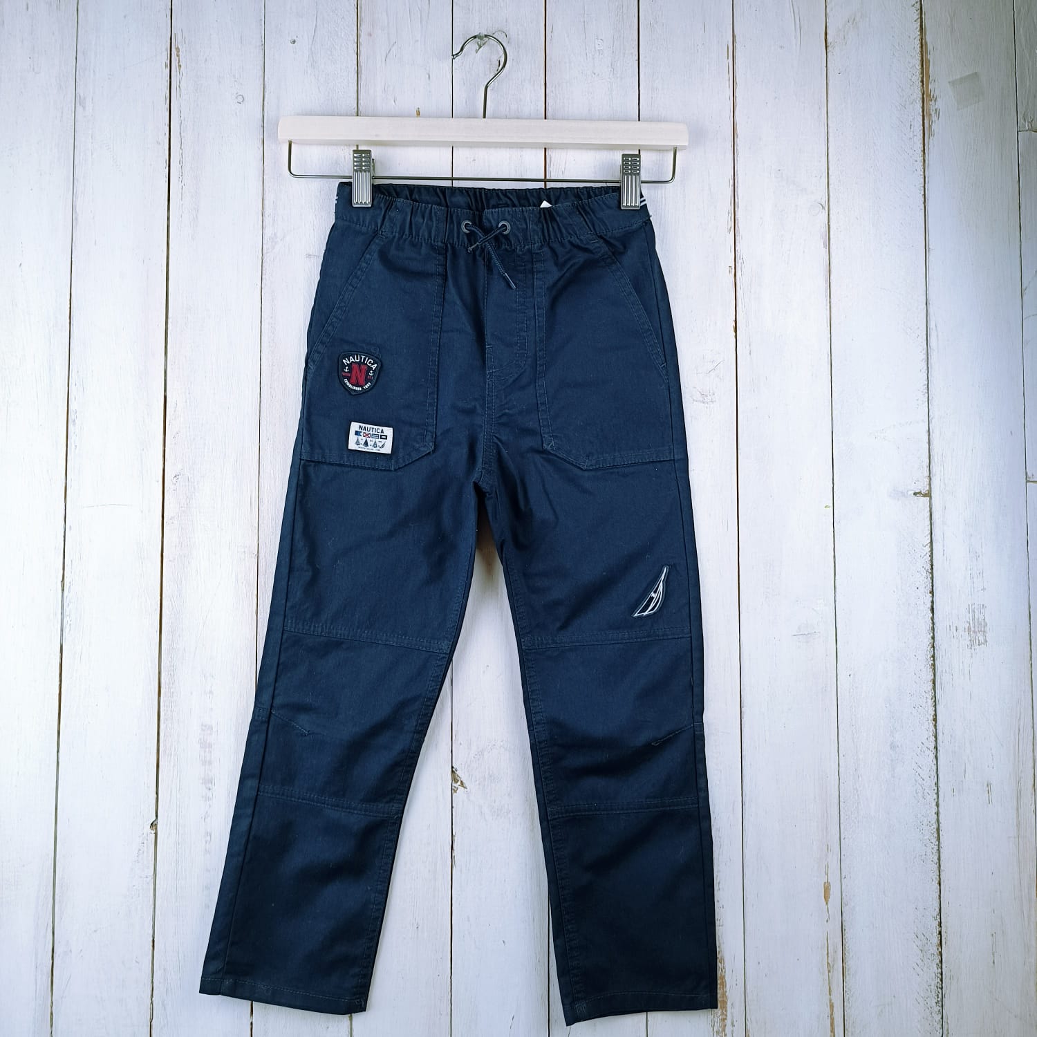 NUEVO Pantalon Nautica Talla 6 Azul. Logo Bolsillo.