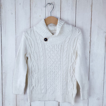 Sweater H&M Talla 3-4 Blanco Invierno. Trenzado