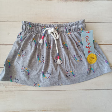 NUEVA Mini falda Short Cat & Jack Talla 3 Gris Unicornio
