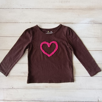 Polera Jumping Beans Niña T3 Café Corazón M/L