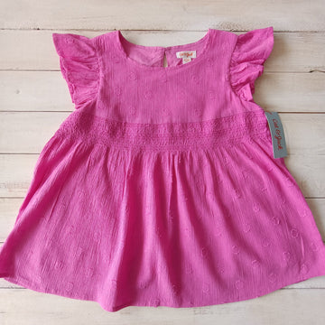 NUEVO Vestido Cat & Jack  Talla 7-8 Fucsia Corto Broderí