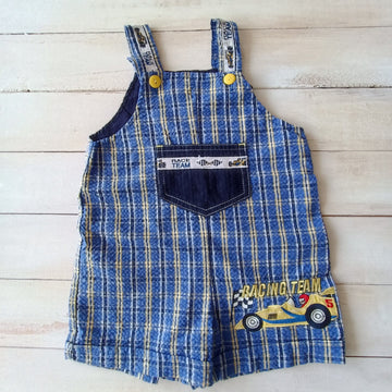 Jardinera Short BT Kids Talla 2 Cuadrillé Azul.