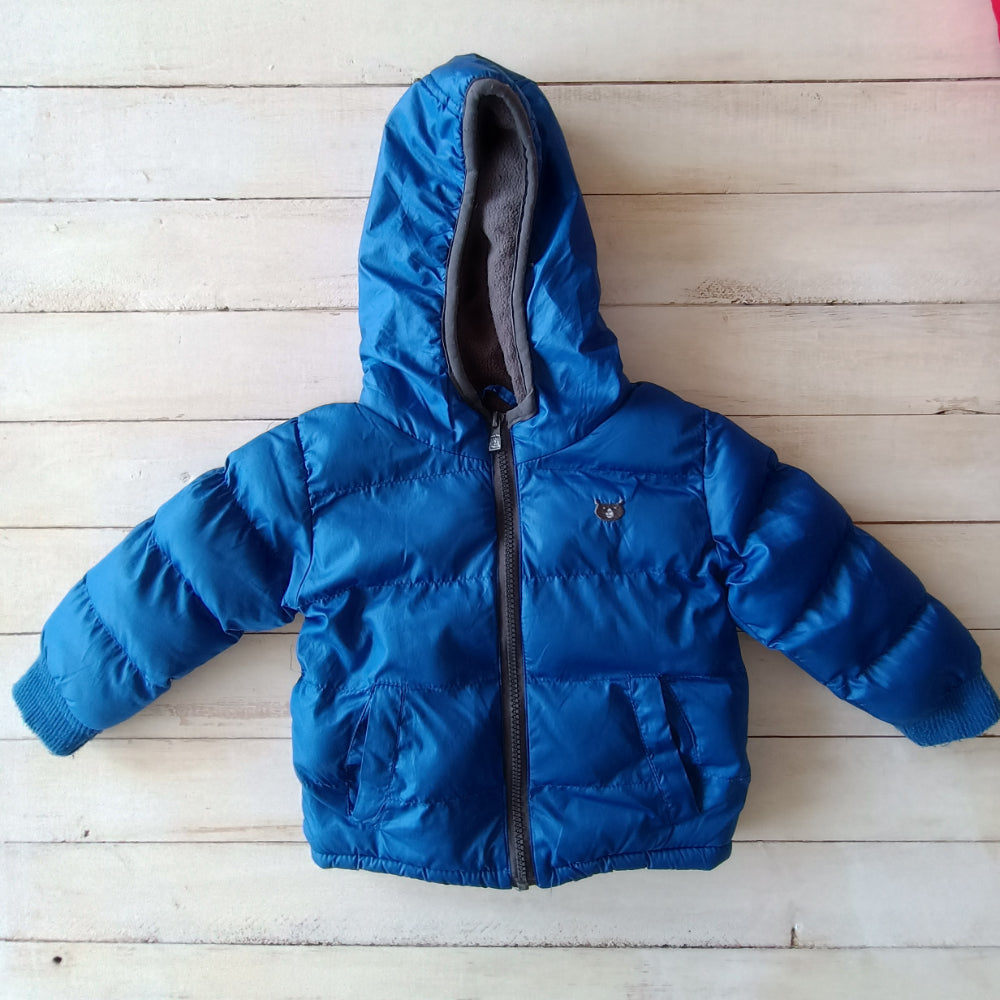 Parka Harvest Azulino Acolchada Forrada con micropolar Gorro