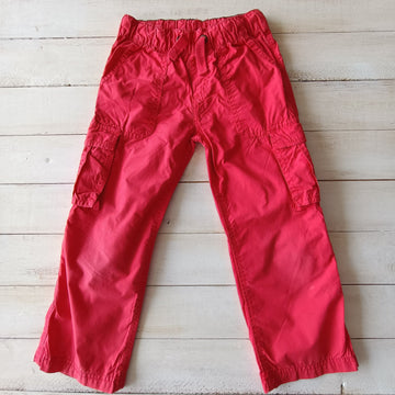 Pantalón Lupilú T4/5 Rojo Tipo Cargo Tela Delgada