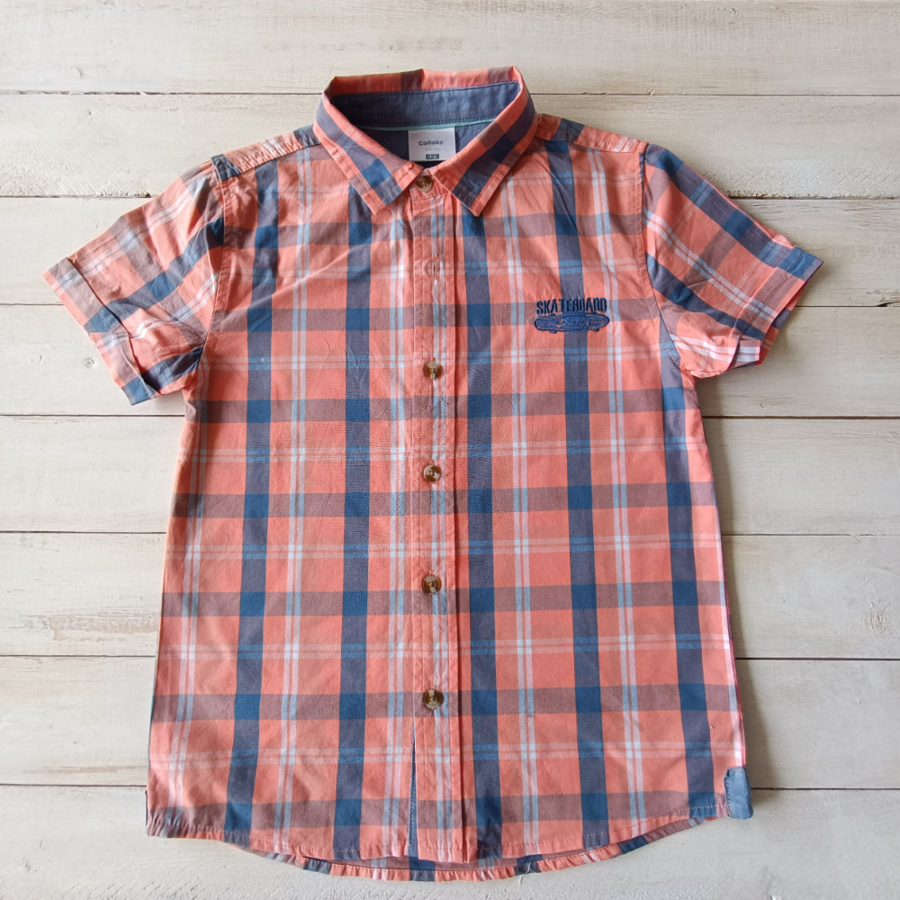Camisa Collloky Cuadrillé Naranja /  Azul M/C