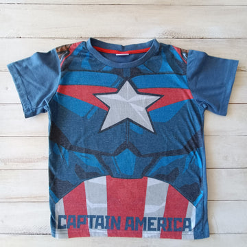 Polera Marvel Azul Estrella Capitán América