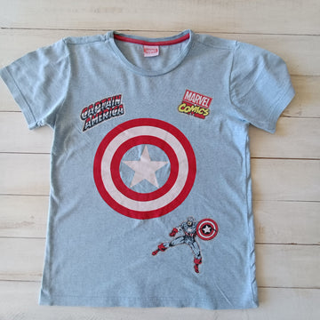 Polera Marvel Celeste Capitán América