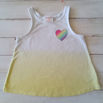 NUEVA Polera Cat & Jack Talla 18M  Blanca. Degradé y corazón.