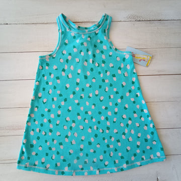 Vestido Cat&Jack NUEVO Talla 2 Calipso. Manchas verdes y blancas.