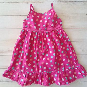 Vestido Pool Kids Talla 2 Fucsia Lunares.