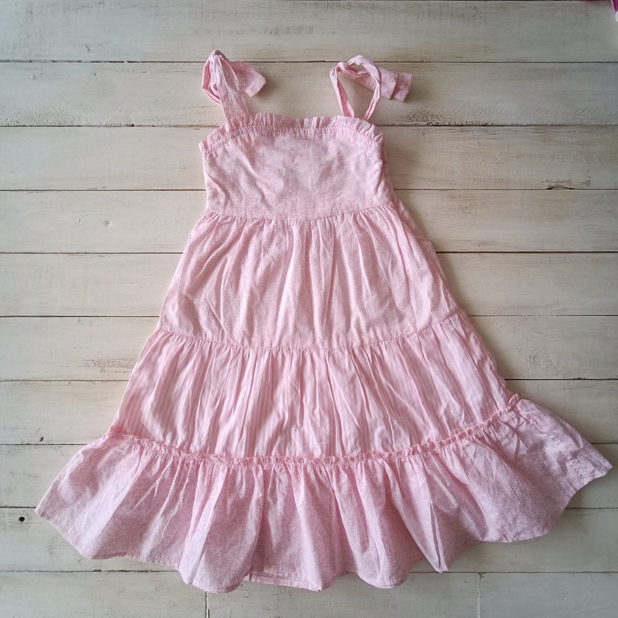 Vestido Tribu Talla 3 Rosado. Flores y Líneas.