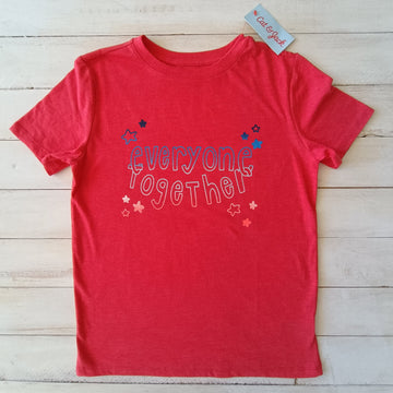 NUEVA Cat & Jack Talla 8-10 Roja. Letras y Estrellas