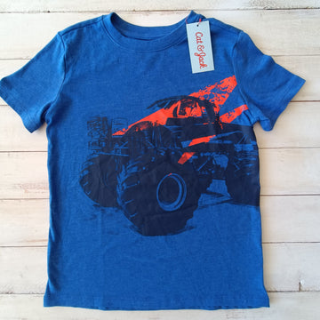 NUEVA Polera Cat & Jack Talla 6-7 Azul. Tractor.