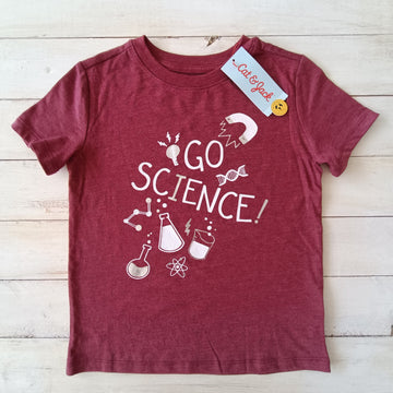 NUEVA Polera Cat & Jack Talla 4-5 Burdeo. Go Science.