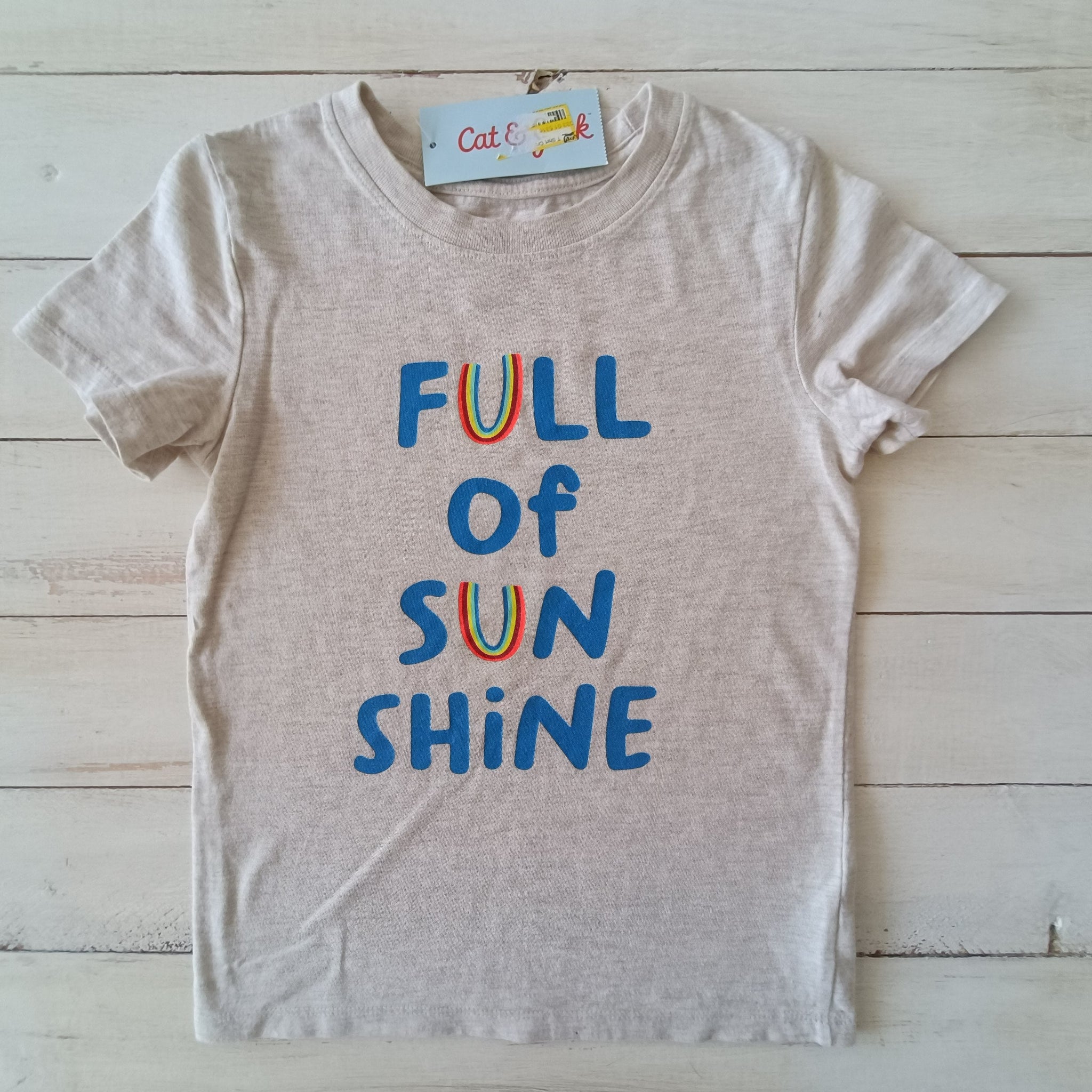 NUEVA Polera Cat & Jack Talla 4 Gris. Full of sun.