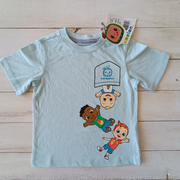 NUEVA Polera Cocomelon Talla 24M Celeste Personajes