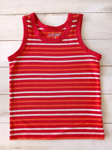 NUEVA Polera Cat & Jack Talla 12 Meses Roja Rayada.