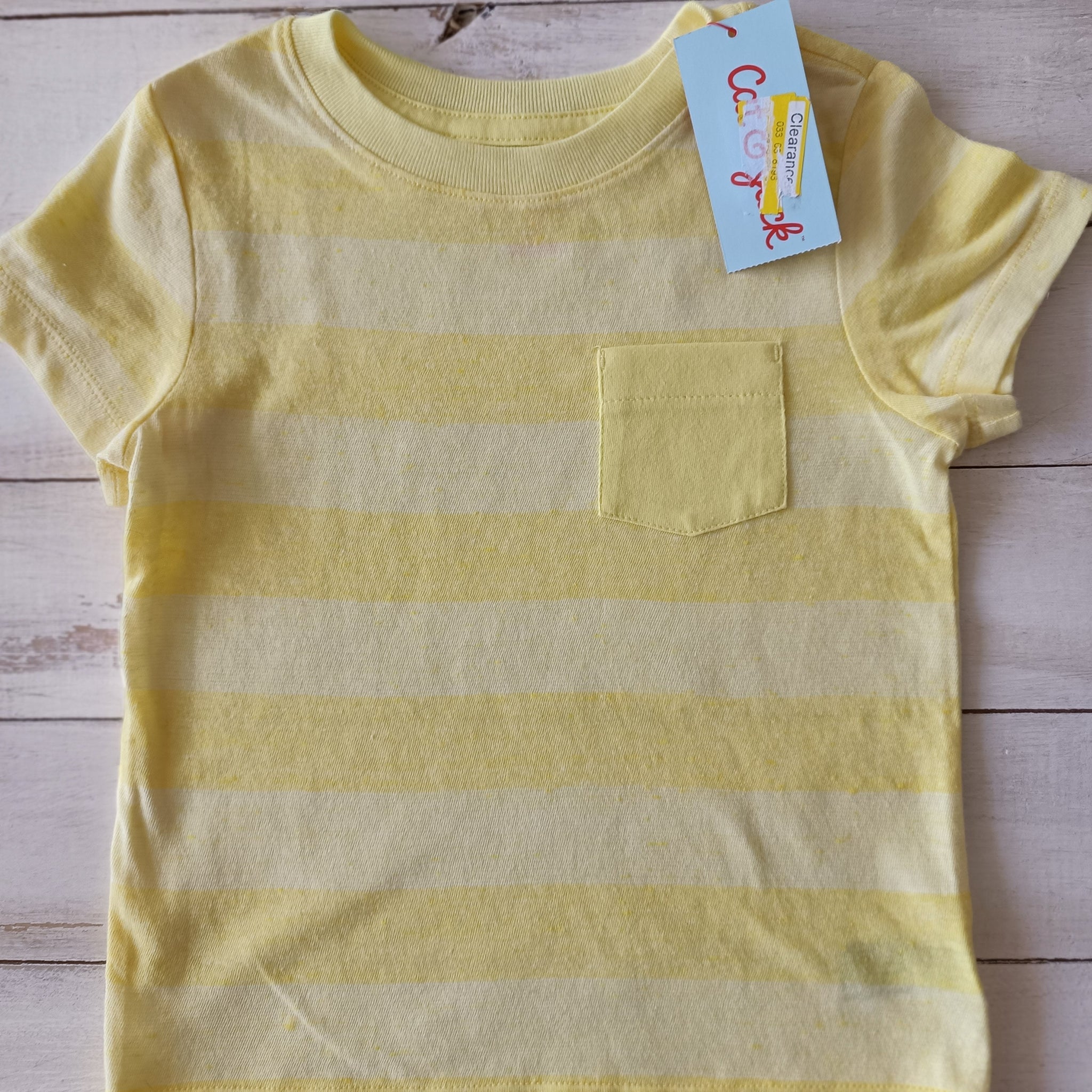 NUEVA Polera Cat & Jack Talla 12M Rayada Amarilla.