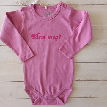 NUEVO Body Name It  9-12M Rosado, estampado fucsia