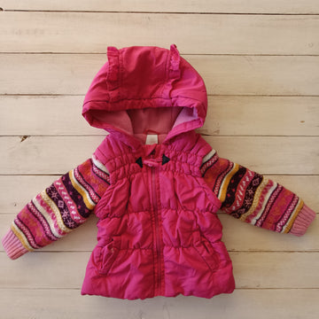 Parka Baby Club 6M Fucsia, mangas tejidas diseños variados colores.