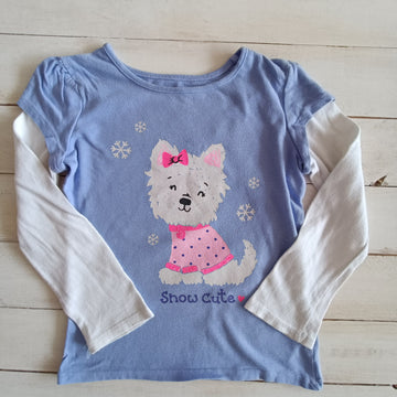 Polera Jumping Beans Talla 5 Celeste. Perrita.