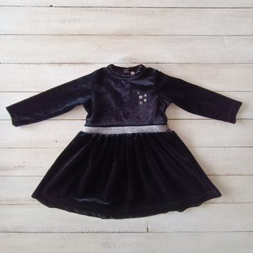 Vestido Talla 18-24M Negro Terciopelo.