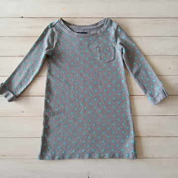 Vestido Gap Kids NUEVO T6-7 Gris con lunares calipsos